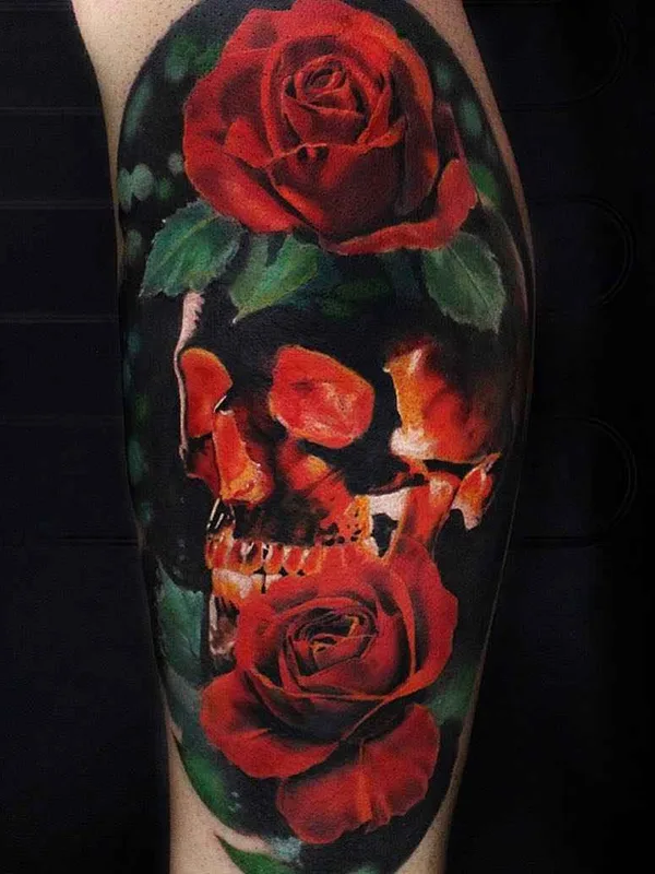 color realism tattoo auf calf #17607 | Tätowierer Monica Marino