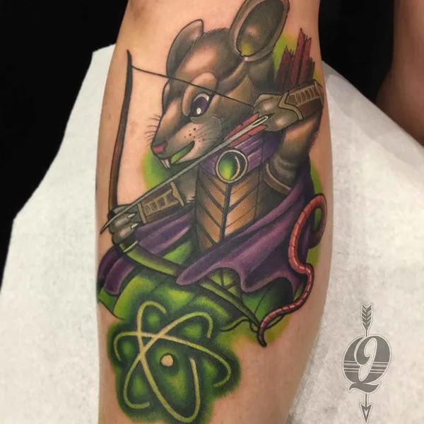 Нью Скул tattoo by Evan Qualls