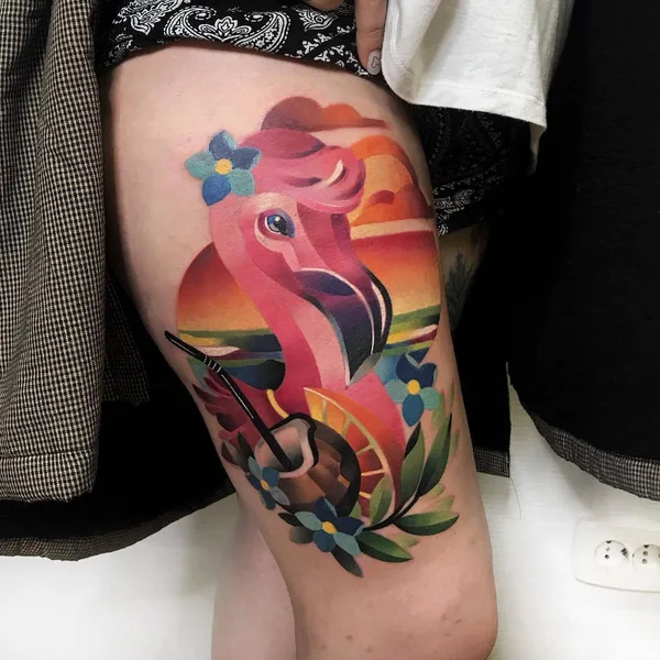 Watercolor tattoo by Наталья Сажина in Moscow