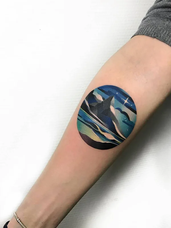 color geometric tattoo on forearm #27417 | Tattoo Artist Наталья Сажина