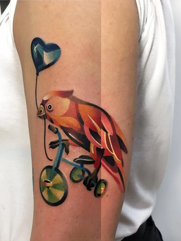 color illustrative tattoo on upper arm #27427 | Tattoo Artist Наталья Сажина