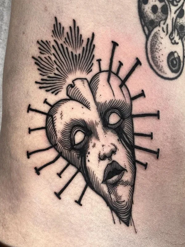 engraving tattoo by Cedric Maquin  in Lyon