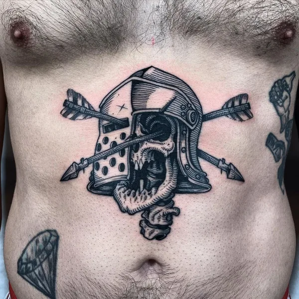 engraving tattoo by Cedric Maquin  in Lyon