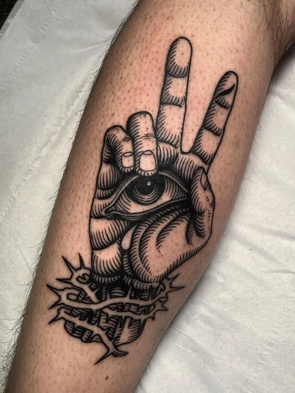 engraving tattoo by Cedric Maquin  in Lyon