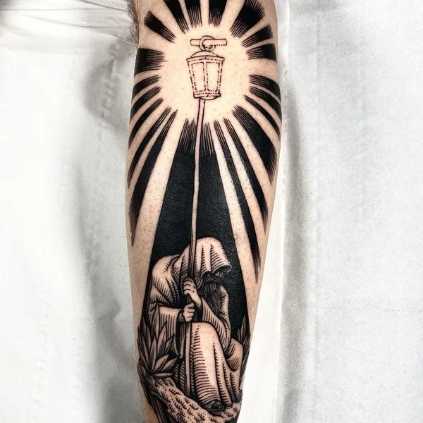 engraving tattoo by Cedric Maquin  in Lyon