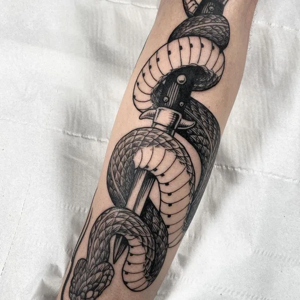 engraving tattoo by Cedric Maquin  in Lyon