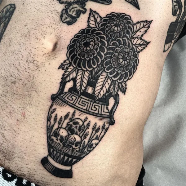 engraving tattoo by Cedric Maquin  in Lyon