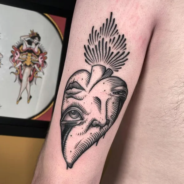 engraving tattoo by Cedric Maquin  in Lyon