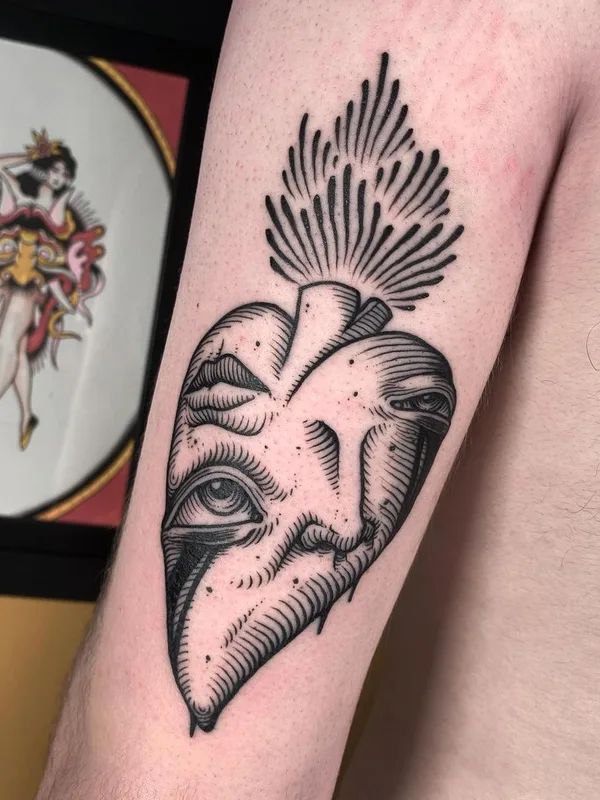 engraving tattoo by Cedric Maquin  in Lyon