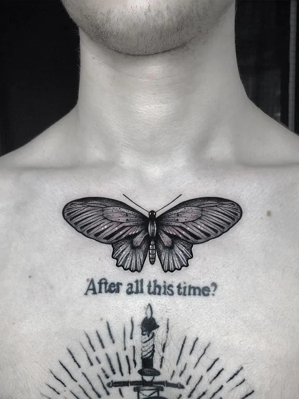 male black and grey black and grey Tatuagem em chest #47889 | Tatuador Вероника Златогорская