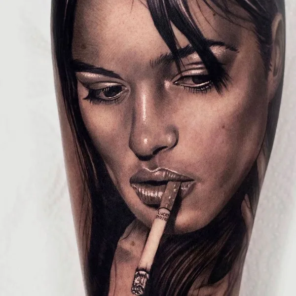 Portrait tattoo by Christis Galiropoulos in Lamía