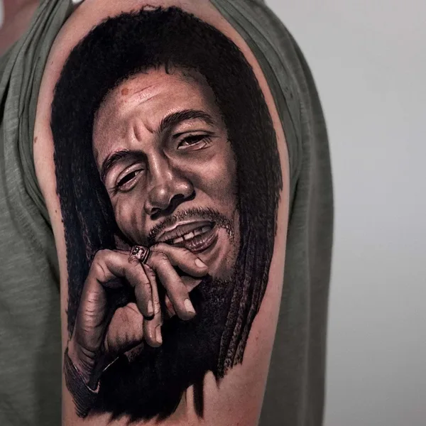 Portrait tattoo by Christis Galiropoulos in Lamía