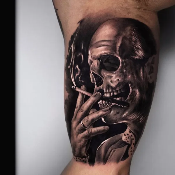 Portrait tattoo by Christis Galiropoulos in Lamía