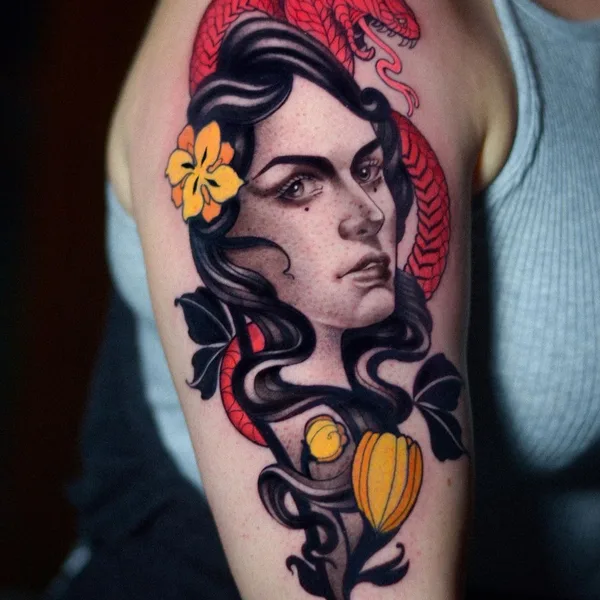 Neo Traditional tattoo by Coy Barrientos