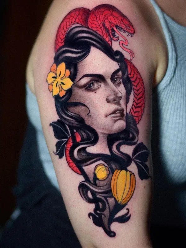 Neo Traditional tattoo by Coy Barrientos