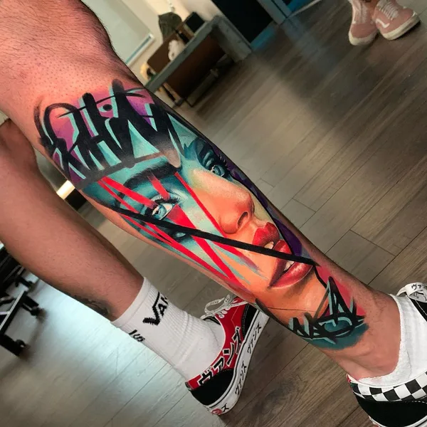 avant-garde tattoo by Miras Snower in Praha