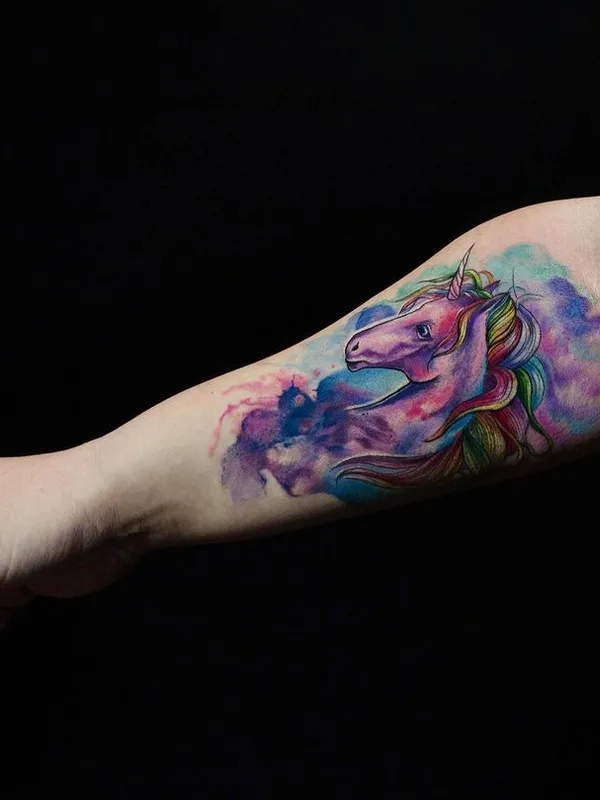 color watercolor tattoo auf forearm #48060 | Tätowierer Татьяна Сысоева