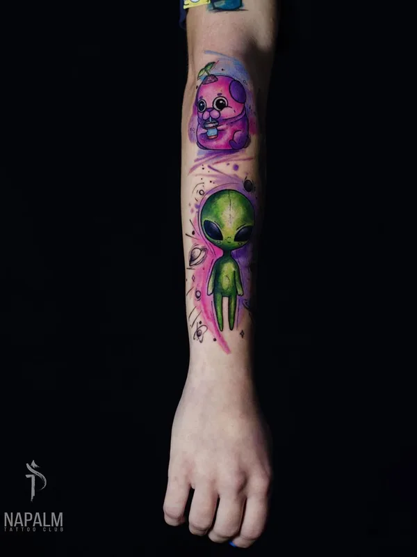 color illustrative tattoo auf forearm #48052 | Tätowierer Татьяна Сысоева