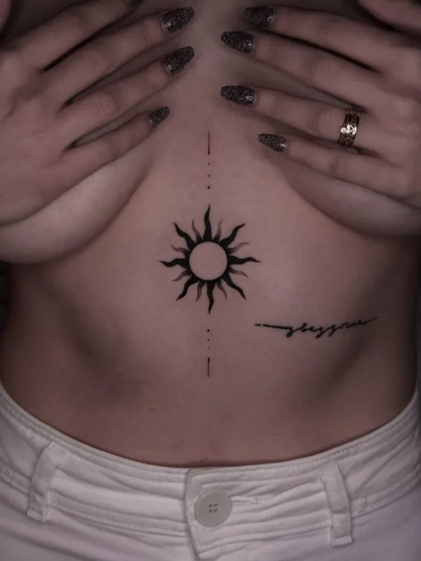 female black linework Tatuaggio su stomach #48090 | Tatuatore ππππ€π§π’π π‘π