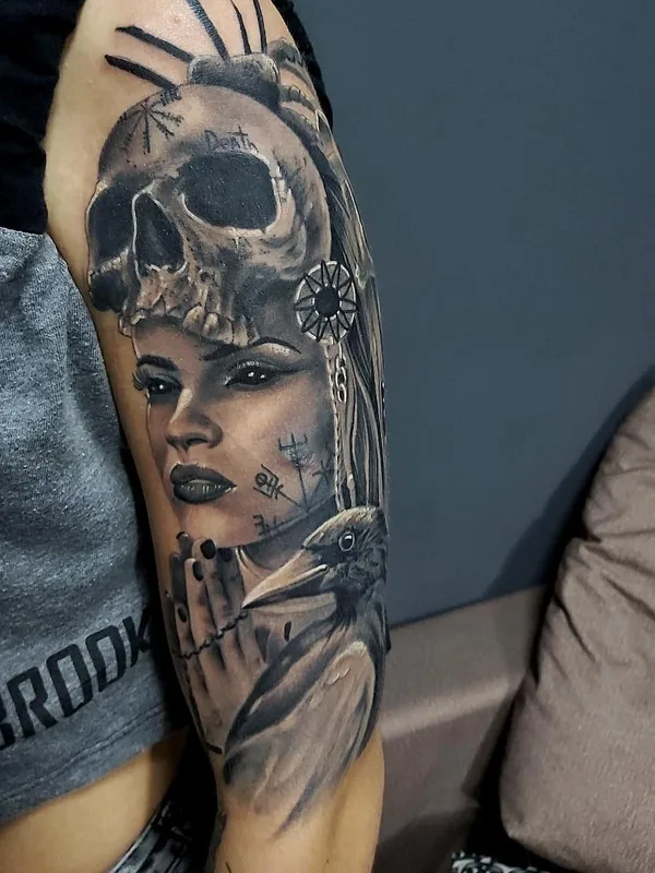 black and grey realism 타투 부위 full sleeve #51859 | 타투이스트 Максим Жданов
