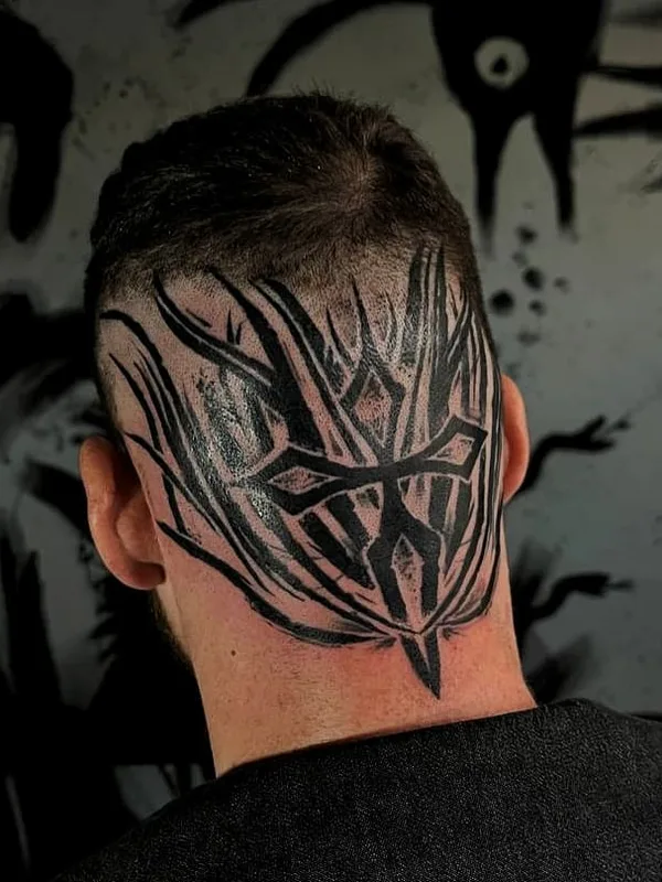 male black blackwork 타투 부위 back of neck #51869 | 타투이스트 Максим Жданов