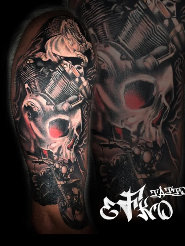black and grey black and grey татуировка на full sleeve #64715 | Тату мастер Ink_eFko