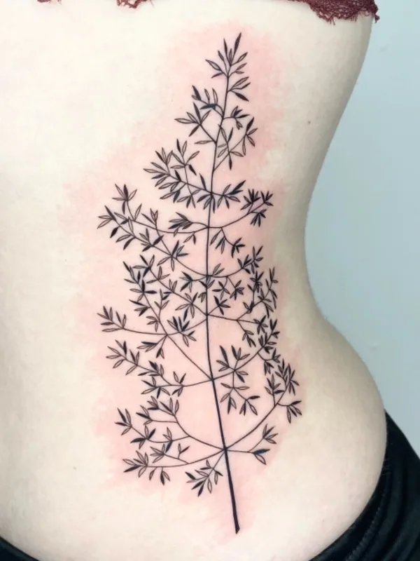 female black linework татуировка на side #53183 | Тату мастер katuirovka 