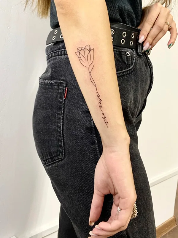 female black fineline татуировка на forearm #53188 | Тату мастер katuirovka 