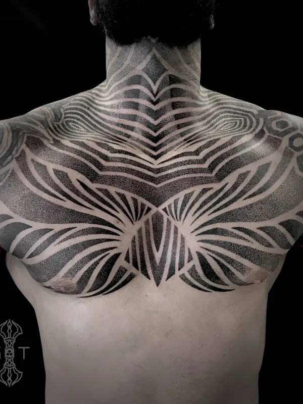 male black blackwork татуировка на chest #29637 | Тату мастер Никита Шероухов