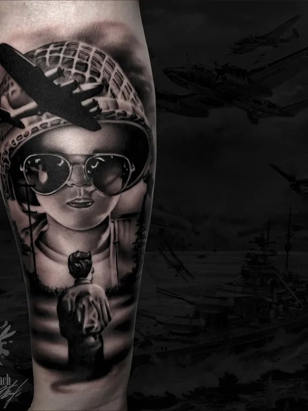 black and grey realism татуировка на forearm #39715 | Тату мастер Евгений Ткач