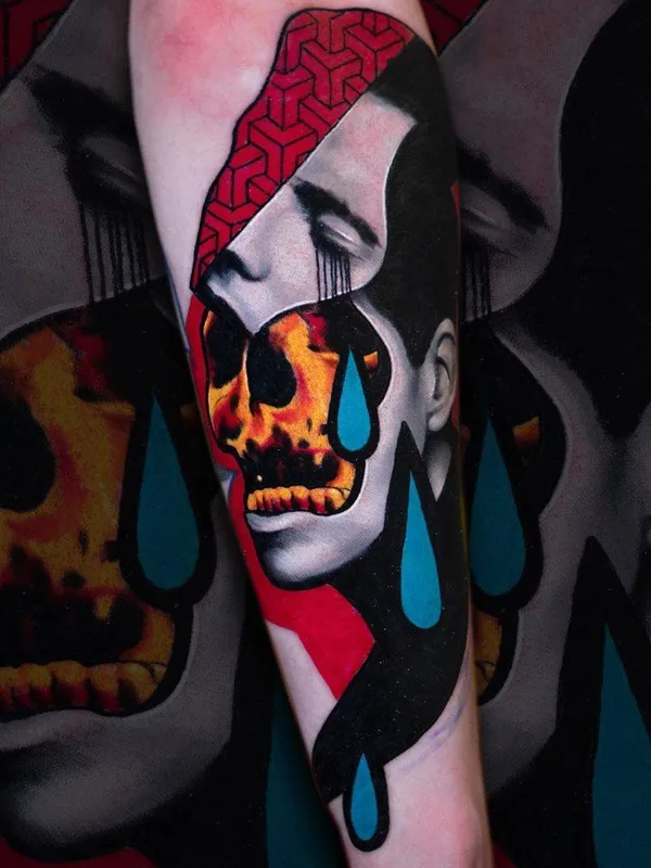 color surrealism tattoo auf forearm #30574 | Tätowierer Hans Deslauriers