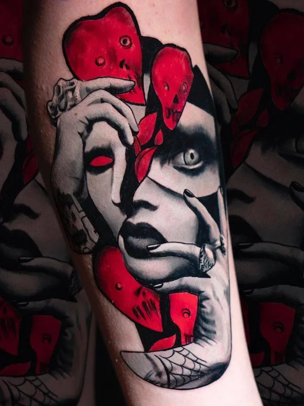 color surrealism tattoo auf forearm #30571 | Tätowierer Hans Deslauriers