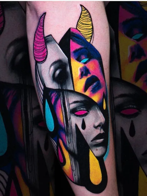 color illustrative tattoo auf forearm #30573 | Tätowierer Hans Deslauriers