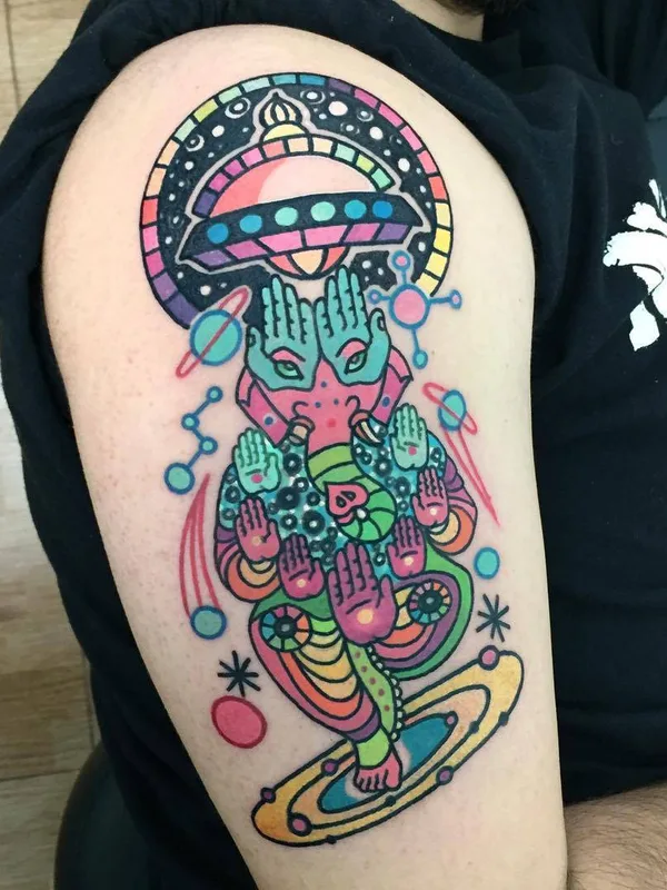 color illustrative 纹身 在 upper arm #31320 | 纹身师 Raro82