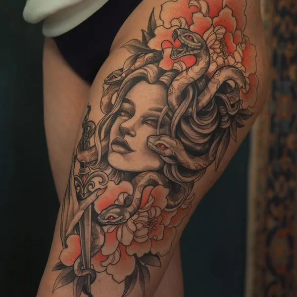 Graphic tattoo by Daria More  in Köln