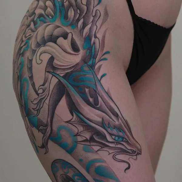 Graphic tattoo by Daria More  in Köln