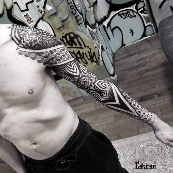 Ornamental tattoo by ILYA CASCAD in Las Vegas