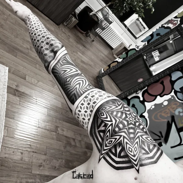 Ornamental tattoo by ILYA CASCAD in Las Vegas