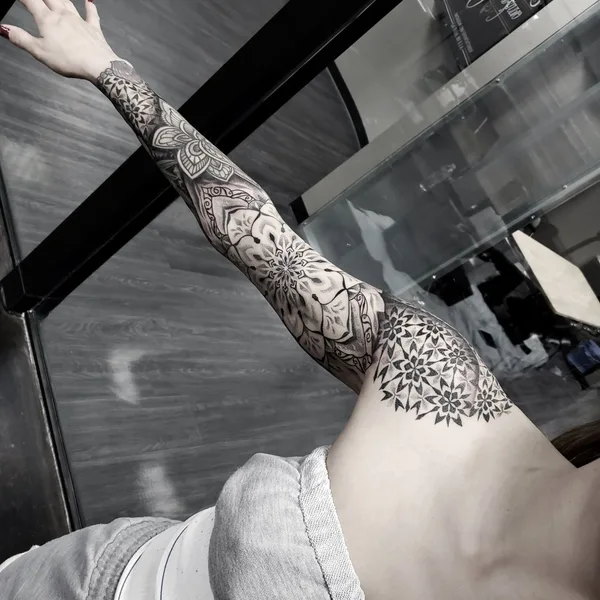 Ornamental tattoo by ILYA CASCAD in Las Vegas