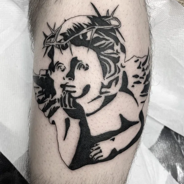 Black tattoo by Levi Cherry in Leeds