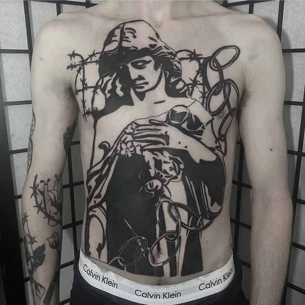 Black tattoo by Levi Cherry in Leeds