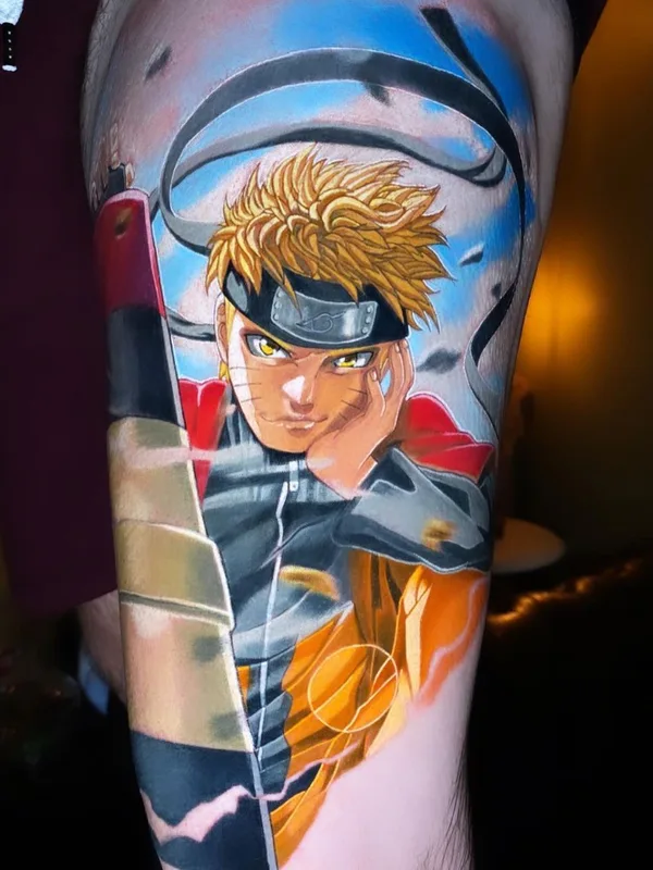 color anime Tatuagem em thigh #42370 | Tatuador Rodrigo Koala