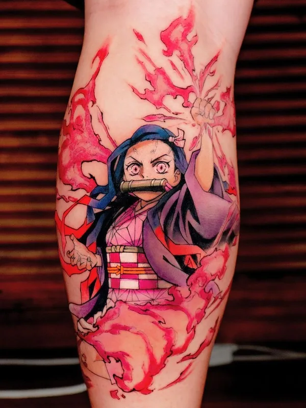 color anime татуировка на thigh #42386 | Тату мастер Doggiett