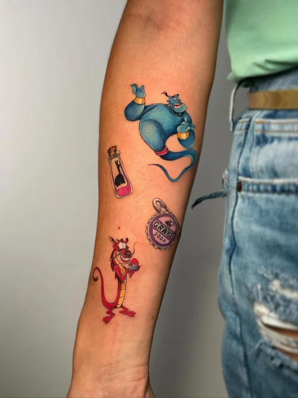 color cartoon tattoo on forearm #42403 | Tattoo Artist Andrea Perea