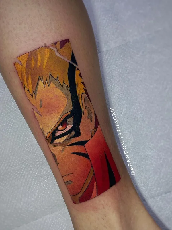color anime tatouage sur calf #42419 | Artiste tatoueur Brendow Nany