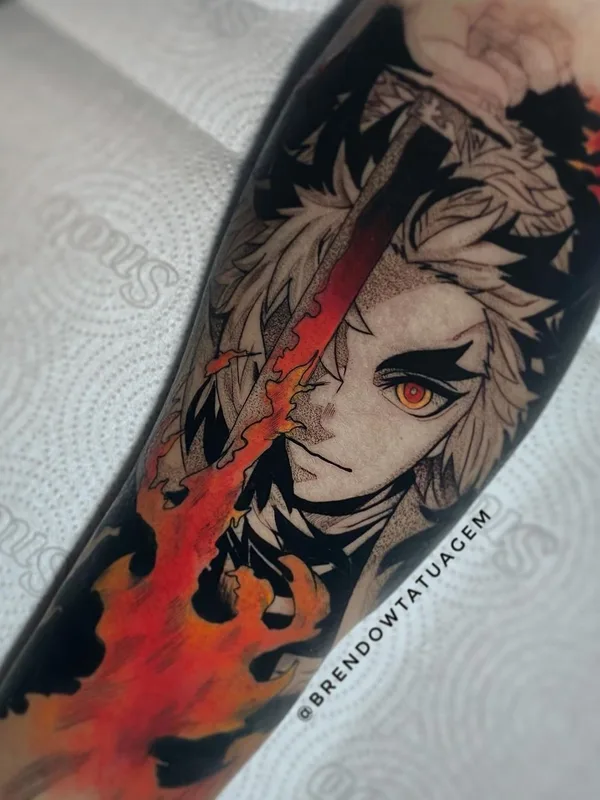 color anime tatouage sur forearm #42413 | Artiste tatoueur Brendow Nany