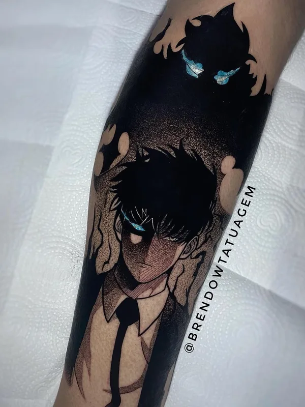 black anime tatouage sur forearm #42414 | Artiste tatoueur Brendow Nany