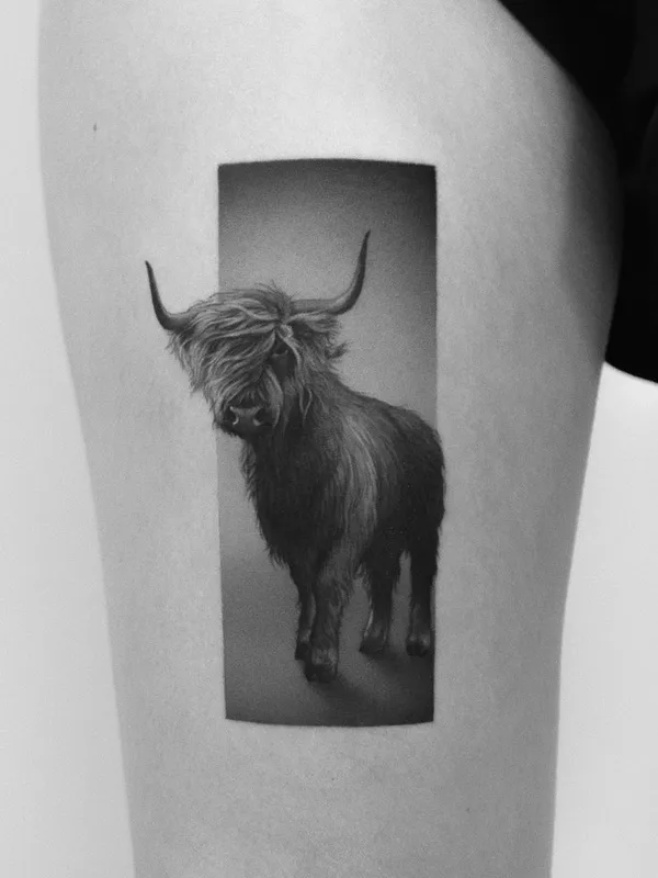 black and grey realism татуировка на thigh #42469 | Тату мастер Pawel Indulski