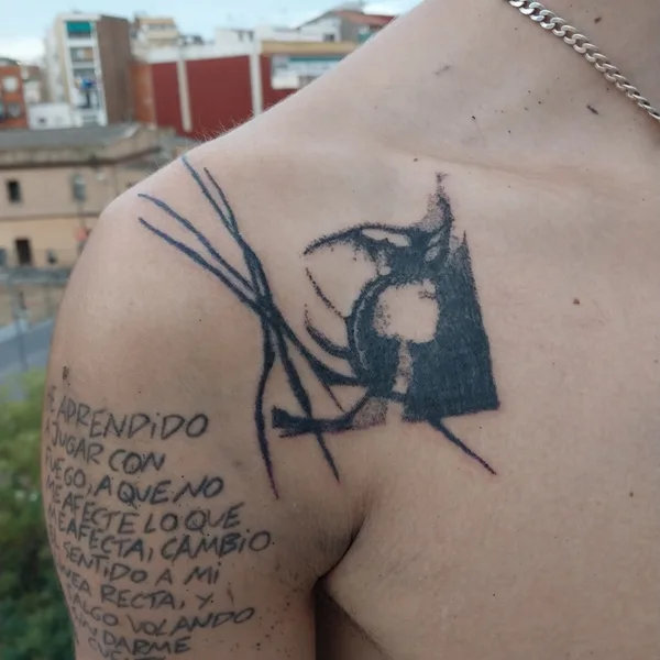 handpoke tattoo by vReta hAndpoke in Barcelona