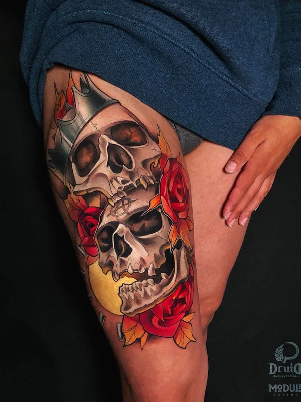 color neo traditional Tatuaggio su thigh #32946 | Tatuatore Татьяна Ткаченко